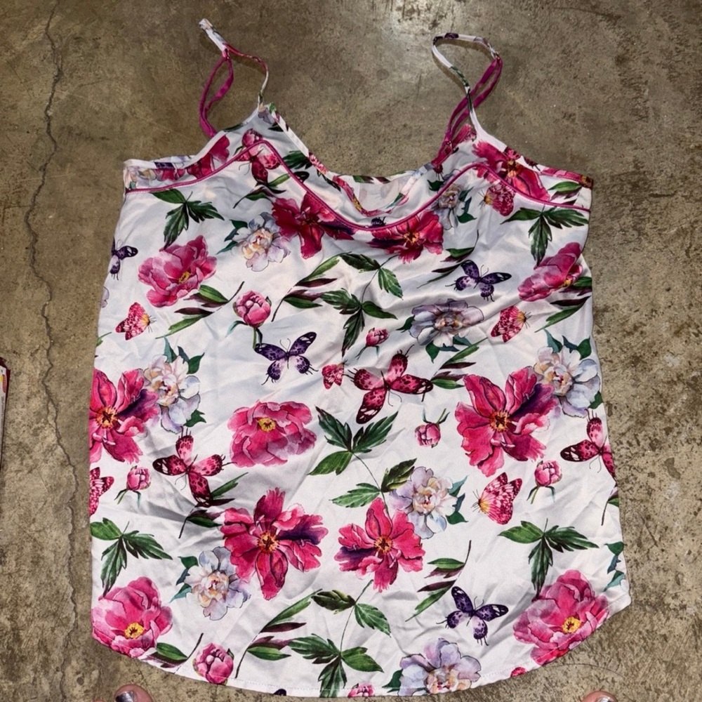 Floral Pink and White Women's Top